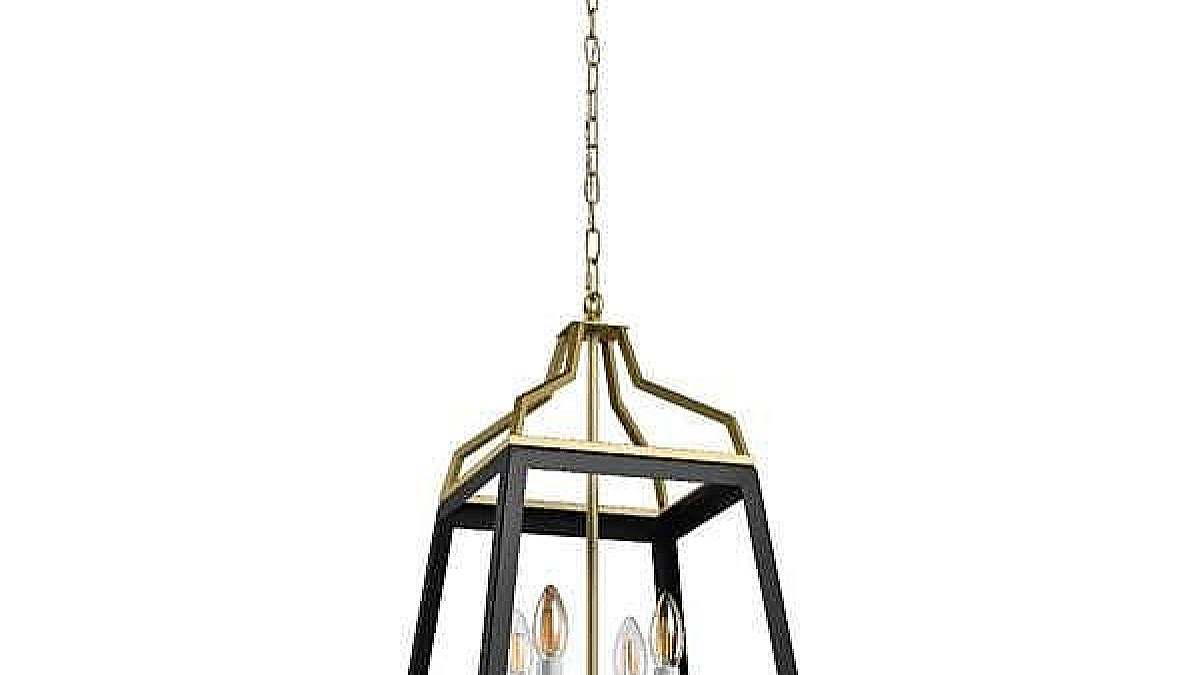 Gold lantern store light fixture